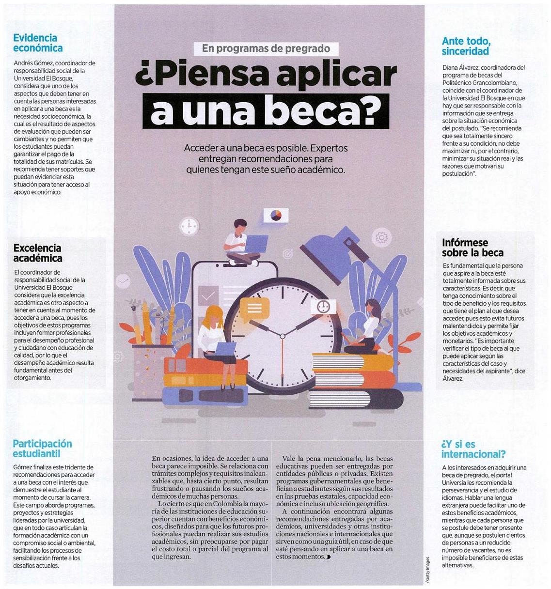 ¿Piensa aplicar a una beca? Universidad El Bosque